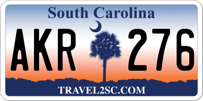 SC license plate AKR276