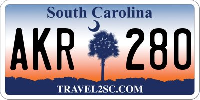 SC license plate AKR280