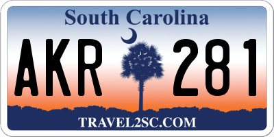 SC license plate AKR281