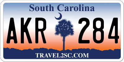 SC license plate AKR284