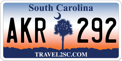 SC license plate AKR292