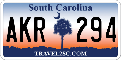 SC license plate AKR294