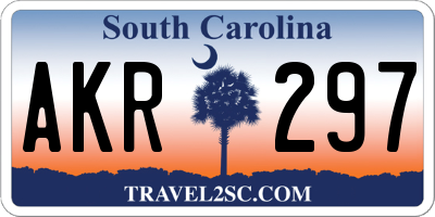 SC license plate AKR297