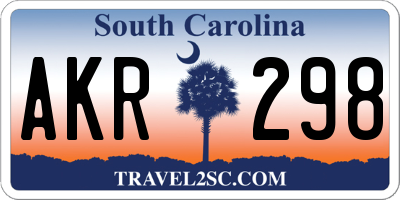 SC license plate AKR298