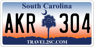 SC license plate AKR304