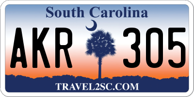 SC license plate AKR305
