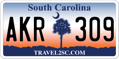 SC license plate AKR309