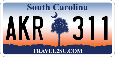 SC license plate AKR311