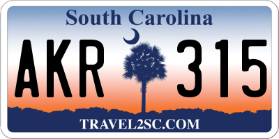SC license plate AKR315