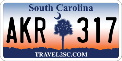 SC license plate AKR317