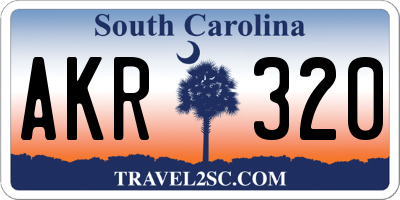 SC license plate AKR320