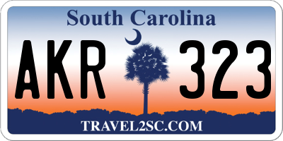 SC license plate AKR323