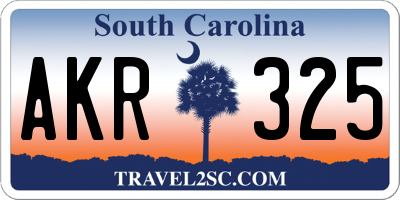 SC license plate AKR325