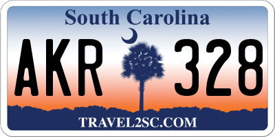 SC license plate AKR328