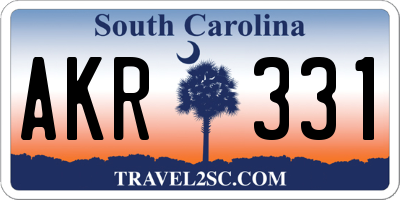 SC license plate AKR331