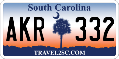 SC license plate AKR332