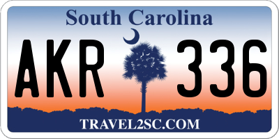 SC license plate AKR336