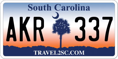 SC license plate AKR337