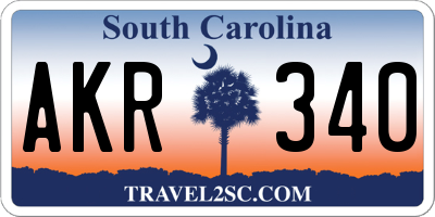 SC license plate AKR340