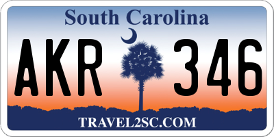 SC license plate AKR346