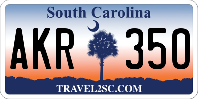 SC license plate AKR350