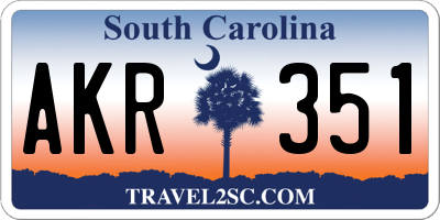 SC license plate AKR351