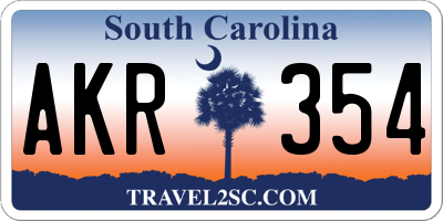 SC license plate AKR354