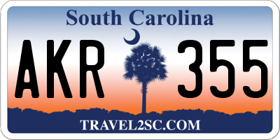 SC license plate AKR355
