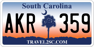 SC license plate AKR359