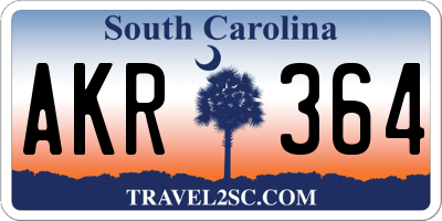 SC license plate AKR364