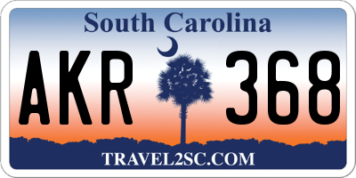 SC license plate AKR368