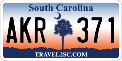 SC license plate AKR371