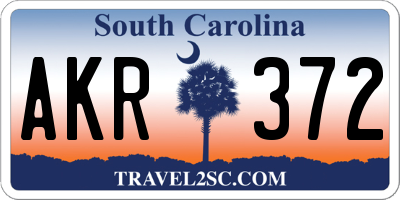 SC license plate AKR372