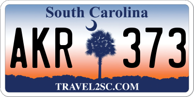 SC license plate AKR373