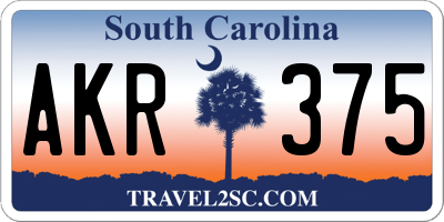 SC license plate AKR375