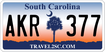 SC license plate AKR377