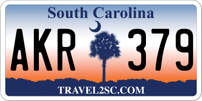 SC license plate AKR379