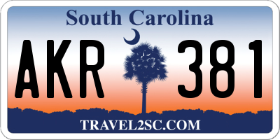 SC license plate AKR381