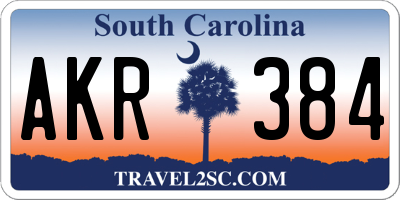 SC license plate AKR384