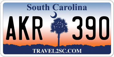 SC license plate AKR390