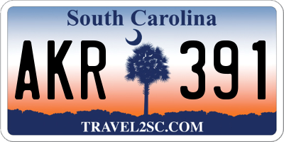 SC license plate AKR391