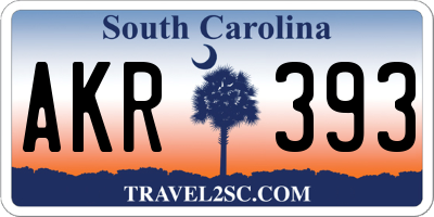 SC license plate AKR393
