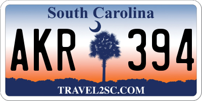 SC license plate AKR394