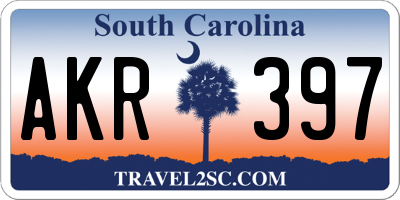 SC license plate AKR397