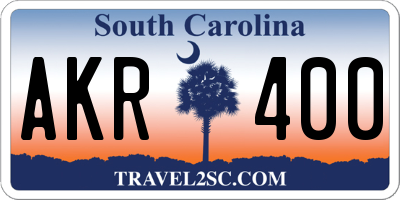 SC license plate AKR400