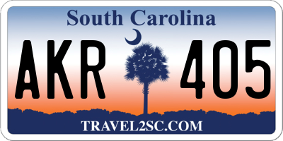 SC license plate AKR405