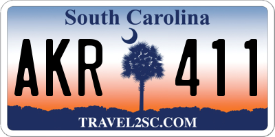 SC license plate AKR411