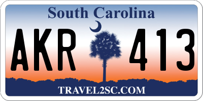 SC license plate AKR413