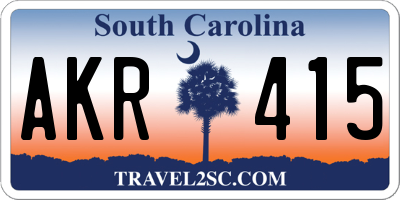 SC license plate AKR415