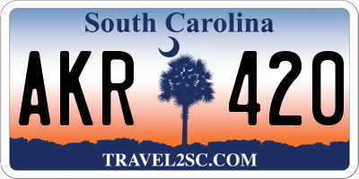 SC license plate AKR420